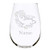 Dolphin with name 17 oz. stemless wine glass