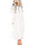 AUSELILY Women s Solid Plain Long Sleeve Pockets Empire Waist Pleated Loose Swing Casual Flare Dress  XL White