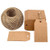 100 PCS Kraft Paper Gift Tags 2.7x 1.5 Craft Tags with String Blank Hang Tags,Price Tags with 100 Feet Jute Twine (Brown)