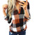 Long Sleeve Shirts for Women Women Casual Sweatshirts Long Sleeve Blouse Loose Color Block Pullover Shirts Tops Orange