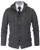 PJ PAUL JONES Men s Cable Knit Cardigan Sweaters Stand Collar Cardigan Sweater M Dark Grey