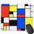 Anti-Slip Rubber Base Mouse Pad  Standard Mouse Pad  Comfortable Mouse Pad  Gaming Office Black Blocks Piet Mondrian Composition Large Red Blue Lines