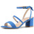 Allegra K Women s Slingback Bow Ankle Strap Block Heels Blue Sandals - 7 M US