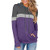 Womens Color Block Hoodie Hooded Sweatshirts Tunic Pullover Tops Long Sleeve Drawstring Shirt with Pockets  S Purple