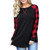 Women s Leopard Print Color Block Tunic Round Neck Long Sleeve Shirts Striped Casual Blouses Tops