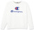 Champion Men s Powerblend Graphic Crew  White - Outer Line Script  Medium