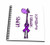 3D Rose Funny Purple Giraffe Support for Lupus Awareness Drawing Book