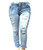 Wax Jeans Sneak Peek Womens Plus Size Ankle Skinny Basic Denim Jeans Ripped Distressed Strech Pants  20  Blue-jdwv13826ss