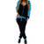 Womens Two Piece Tracksuit Set Color Block Hooded Jacket Jogger Pants Outfit Zip up Sweatshirt Hoodie Blue