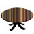 Elastic Edged Polyester Fitted Table Cover Retro Vertical Striped Background in Different Shades of Earthen Tones Image Fits up to 36 inch Diameter Tables The Ultimate Protection for Your Table Tan Brown