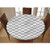 Geometric Elastic Edged Polyester Fitted Tablecolth -Floral Squares Lines- XSmall Round Fitted Table Cover - Fits Tables up to 39 inch Diameter The Ultimate Protection for Your Table