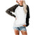 Padaleks Women s Sweatshirt O Neck Long Sleeve Color Block Blouse Patchwork Pullover Tops Loose Shirts Plus Size White