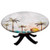 Elastic Edged Polyester Fitted Table Cover Watercolor Style Tropical Island with Coconut Trees and Birds Sunset Art Print Fits up 40 inch-44 inch Diameter Tables The Ultimate Protection for Your Table Green B