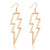 Lightning Bolt Drop Dangle Earrings For Woman Statement Flash Thunder Hook Earrings Punk Fashion Jewelry  Gold