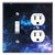 WIRESTER Double Gang-1 Duplex Outlet Cover and 1 Toggle Light Switch Plate Wall Plate Cover - Galaxy Star Space