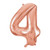 34" Foil Rose Gold Number 4 Balloon