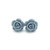 Plastic Post Rose Stud Earrings for Metal Sensitive Ears 13mm Matte Blue Grey