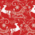 Red White Reindeer Sleigh Snowflakes Wrap Paper - 16 Foot Roll
