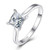 AVECON 1.5 Carat Princess Cut White Cubic Zirconia Solitaire Sterling Silver 925 Engagement Wedding Ring for Girls Size 6 to 9  6.5