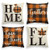 AVOIN Home Fall Buffalo Check Plaid Pumpkin Maple Leaf Throw Pillow Cover 18 x 18 Inch Autumn Give Thanks Gather Farmhouse Cushion Case for Sofa Couch Set of 4
