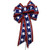 Small 5-6 inch Wired Patriotic White Star American Wreath Bow