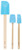 Tovolo Elements Wooden Handled Silicone Spatula Mini Spoonula  and  Mini Spatula 3pc Set - Ice Blue