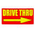 Vinyl Banner Sign Drive Thru with Right Arrow Style T Marketing Advertising Red - 12inx30in  Multiple Sizes Available  4 Grommets One Banner