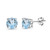 Sterling Silver Blue Topaz 6mm Round-Cut Solitaire Stud Earrings