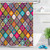 LB Hippie Mandala Paisley Shower Curtains for Bathroom Colorful Tribal Lotus Pattern on Geometric Rhombus Boho Bathroom Curtains 60x72 Inch Waterproof Fabric with 10 Hooks