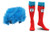 elope Dr. Seuss Thing 1 and 2 Plush Wig and Costume Socks Kids Kit Bundle
