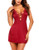 Avidlove Women Chemise Lingerie Satin Lace Nightgown Lace Babydoll Sleepwear Dress Red L