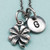Four leaf clover necklace four leaf clover charm nature necklace personalized necklace initial necklace initial charm monogram