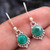Simulated Citrine Gemstone Dangle Earrings for Womens Sterling Silver Earrings Round Earrings