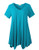LARACE Womens V Neck T Shirts Casual Loose Fit Short Sleeve Tunic Plus Size Tops for Leggings Lake Blue 2X