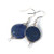 Natural Stone Wire Wrap Dangle Drop Earrings Platinum Plated 925 Sterling Silver Hook Lapis Lazuli Round 16mm