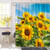 Bonhause Sunflower Shower Curtain with 12 Hooks Yellow Flower with Blue Sky Decorative Bath Curtain 72 x 72 Inch Polyester Fabric Machine Washable Waterproof Bathroom Curtain
