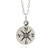 Sterling Silver Compass Flat Charm Necklace 18 inch