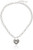 GUESS  inchBasic inch Silver Framed Heart Logo Pendant Necklace 18 inch  plus 2 inch Extender