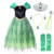 JerrisApparel Girls Princess Costume Snow Party Halloween Cosplay Fancy Dress  3T Green with Accessories