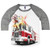 Shirts That Go Little Boys  Big Red Fire Truck Raglan T-Shirt 6 Grey Sleeves