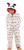 Dreamwave Panda Toddler Girls Zip-Up Hooded Onesie Pajama Coveralls Grey 3T