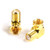 Gold Coaxial Cable Right Angle Connector - 25 Pack - for Tight Corners and Flat Panel TV Mounting - 90 Degree F Type Adapter for Coax Cable and Wall Plates