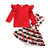 Toddler Baby Girls Valentines Day Outfits Suspender Skirt Striped Plaid Love Heart Clothes  Stripe 6-12 Months