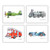 Train Fire truck Plane Car Set 4 Prints Transportation Theme