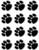 Teacher Created Resources Mini Accents, Black Paw Prints (5118)