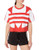 adidas Originals Women s Large Logo T-Shirt Lush Red White L adidas Originals Women s Large Logo T-Shirt Lush Red White L