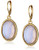 1928 Jewelry  inchSemi-Precious Collection inch 14k Gold Dipped Blue Lace Agate Oval Drop Earrings