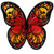 Hot Leathers, BUTTERFLY WINGS, EMBROIDERED Iron-On / Saw-On Rayon PATCH - 3" x 3"