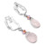 Pale Rose Quartz Briolette Clip-On Non-Pierced Silver-Tone Earrings Swarovski Crystal