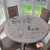 Elasticized Tablecloth Love is in the Air with Hot Air Balloon and Typographic Lettering Inside Elastic Edged Waterproof Table Cover No Fabric Draping Down for Puppy to Grab Sage Diameter - 47 Inch
